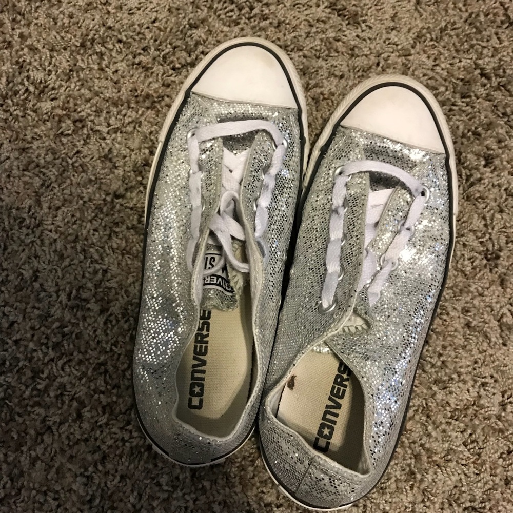 Silver Glitter Converse